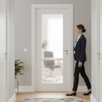 Premium Obscure Glazed Interior Door with Solid Core and Custom Size Options - High-Quality Professional Grade for Industrial and Commercial Applic...