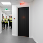 Premium Fluted Fire Door with 30-Minute Fire Rating, Solid Core Construction, and Sleek Black Design for Enhanced Safety and Aesthetics