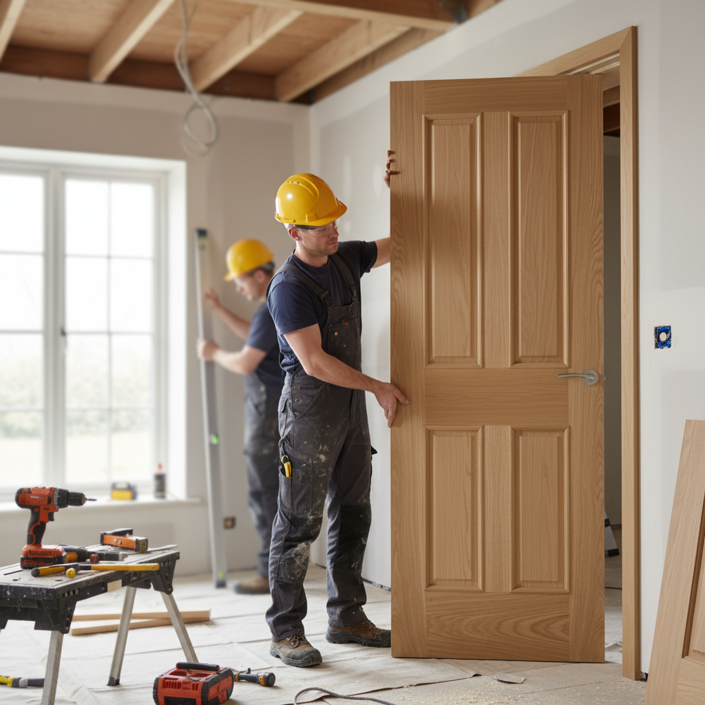 Premium Victorian Oak 4 Panel Internal Door with Engineered Construction and Real Oak Inlays for Enhanced Stability and Style