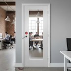 Professional White Glazed Fire Door - FD30 Fire Rated with Clear Safety Glass and Engineered Construction