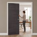 Premium Internal Laminate Door with Large Glass Panel and Unique Grain Finish - High-Quality Professional Grade for Industrial and Commercial Appli...