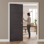 Premium Internal Laminate Door with Large Glass Panel and Unique Grain Finish - High-Quality Professional Grade for Industrial and Commercial Appli...