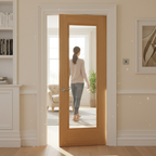 Premium Clear Glazed Internal Door with Large Glass Panel and Engineered Construction for Strength and Stability