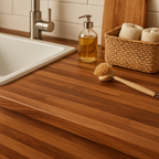Walnut Laminate Worktop 3000mm x 600mm x 28mm Matt Finish - detail view