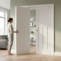 Premium Double Pocket Door Set with Solid Core and Galvanised Steel Frame - Elegant 30's Style Design