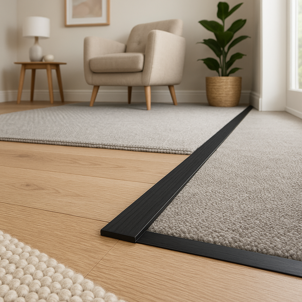 1m Black Laminate End Profile for Doors