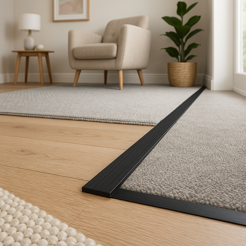 1m Black Laminate End Profile for Doors