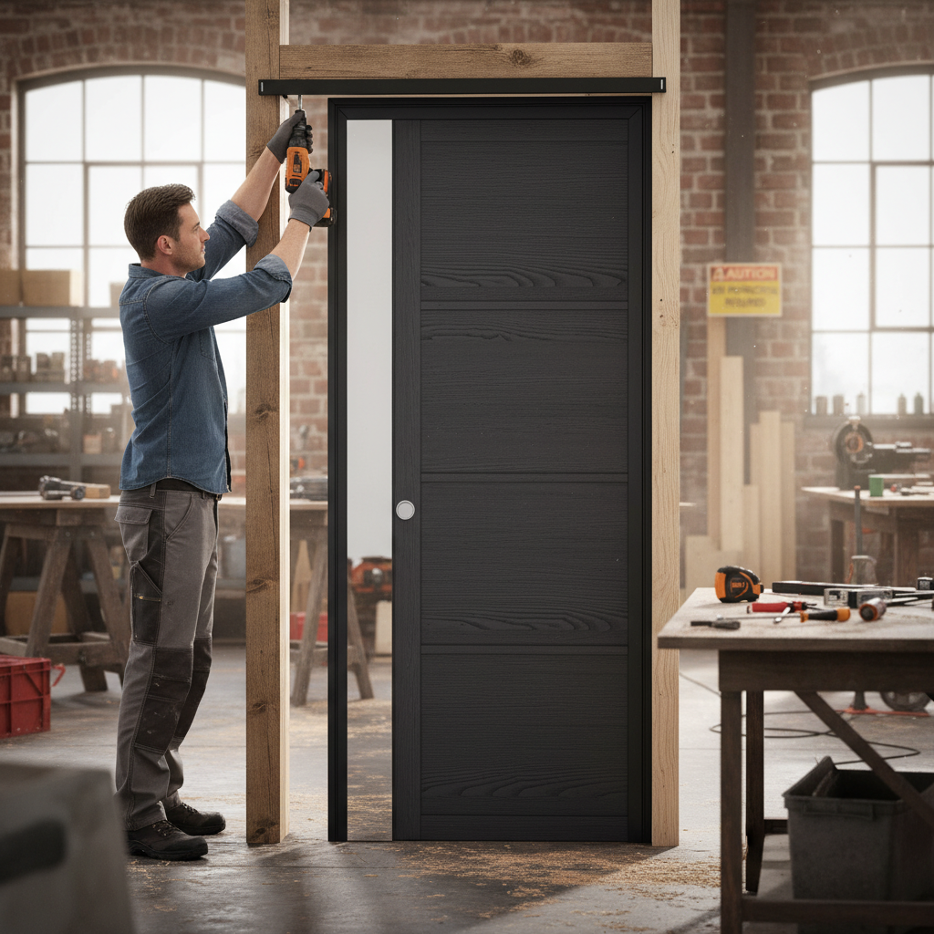 Premium Heavy Duty Pocket Door System with Galvanized Steel Frame and Adjustable Jambs for Smooth Operation