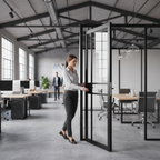 Premium Fully Finished Industrial Style Door with Glazed Panels and Solid MDF Construction for Modern Interiors