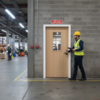 Premium Internal Oak Fire Door with Solid Core and 30 Minute Fire Rating, Unfinished Crown Cut Veneer Design