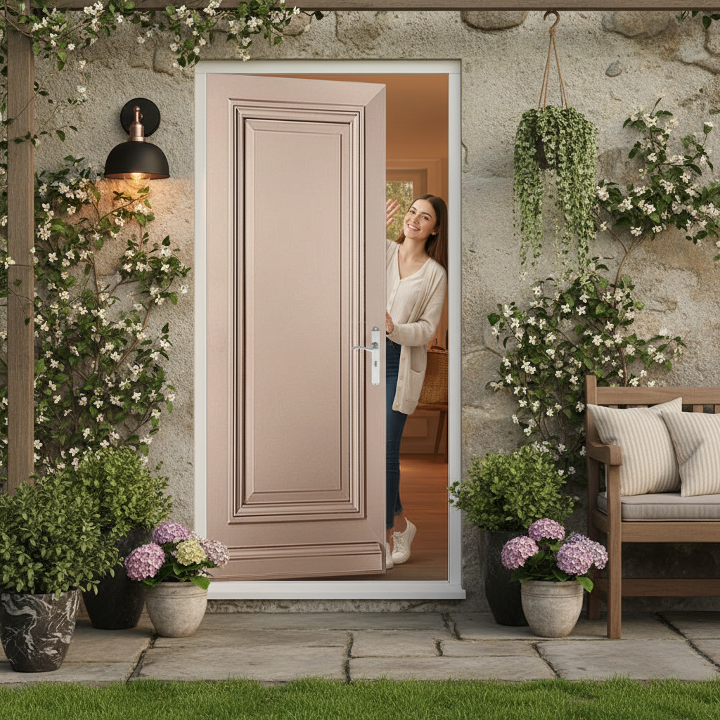Premium Custom Made 1 Panel External Door with Solid Merbau Hardwood and Personalized RAL Color Options