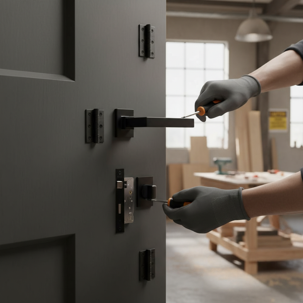 Premium Matt Black Interior Door Handle Pack with Hinges and Latch Options for Industrial Style