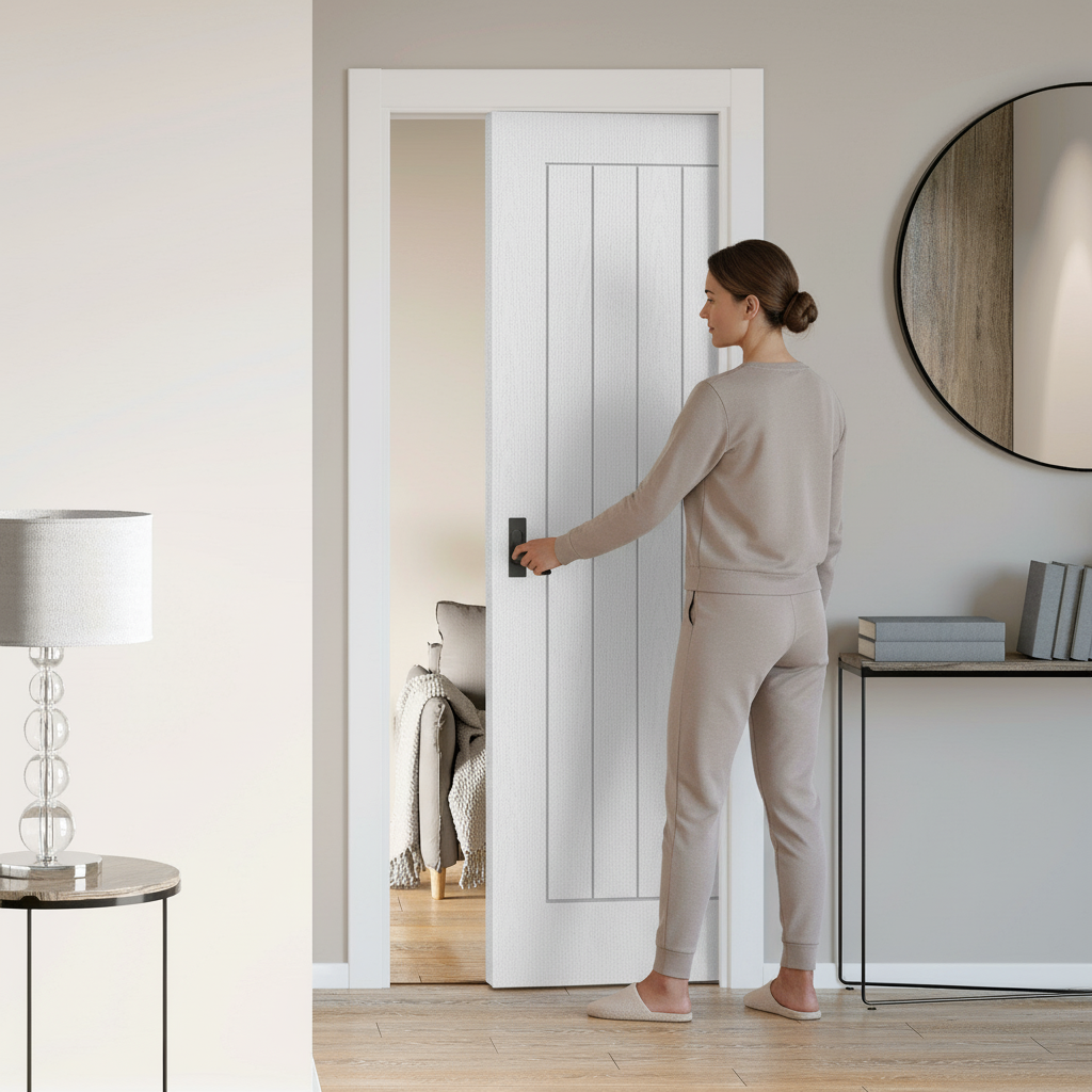Premium Fire Resistant Pocket Door Set with FD30 Rating, Modern Design, and Silent Operation for Home Safety