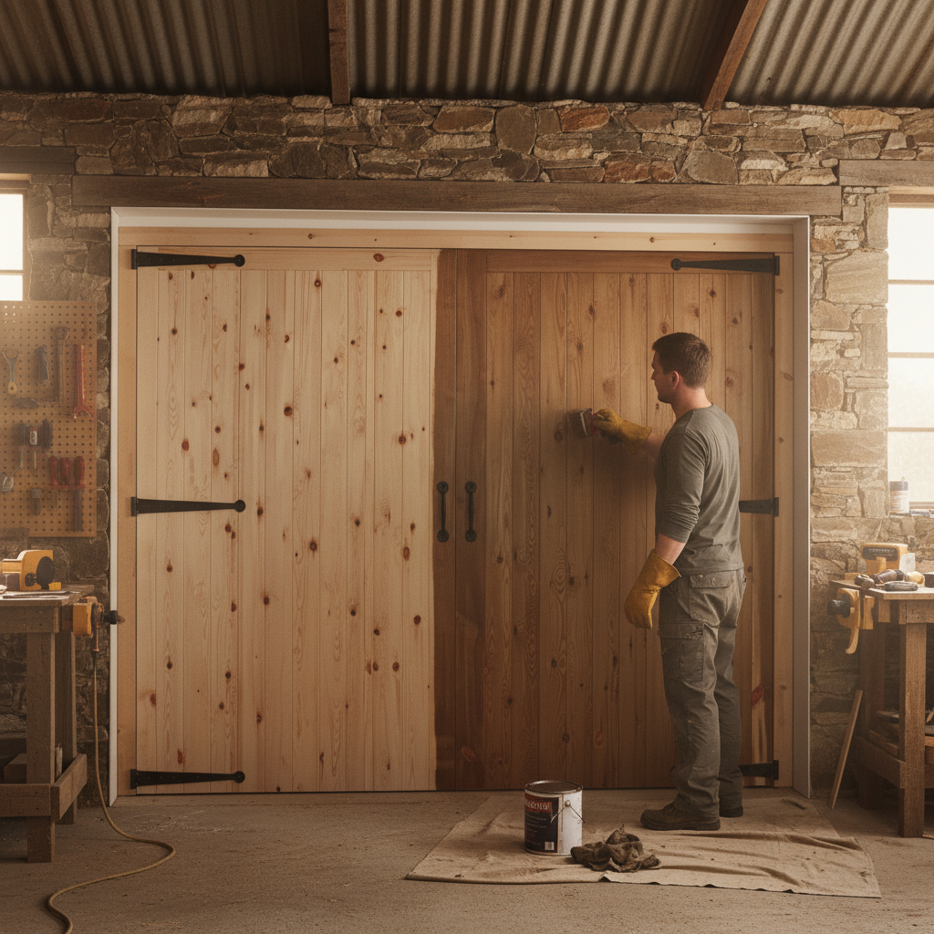 Premium Unfinished Solid Framed Garage Door and Frame Set with Ledged and Braced Design for Enhanced Durability and Custom Finish