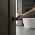 Premium 63mm CE Bathroom Lock with Black Nickel Finish - Durable and Safe Locking Mechanism for Enhanced Privacy
