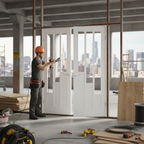 Premium White French Doors with Clear Tempered Glass Panels and Engineered Construction for Strength and Stability
