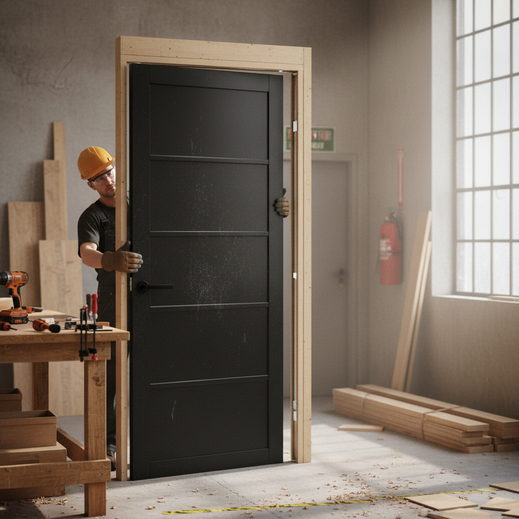 Premium Internal Fully Finished Industrial Studio 5 Panel Door for Modern Interiors