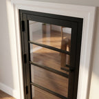 Internal Black Door Fully Finished 5 Light Clear Glass Industrial Design - detail view