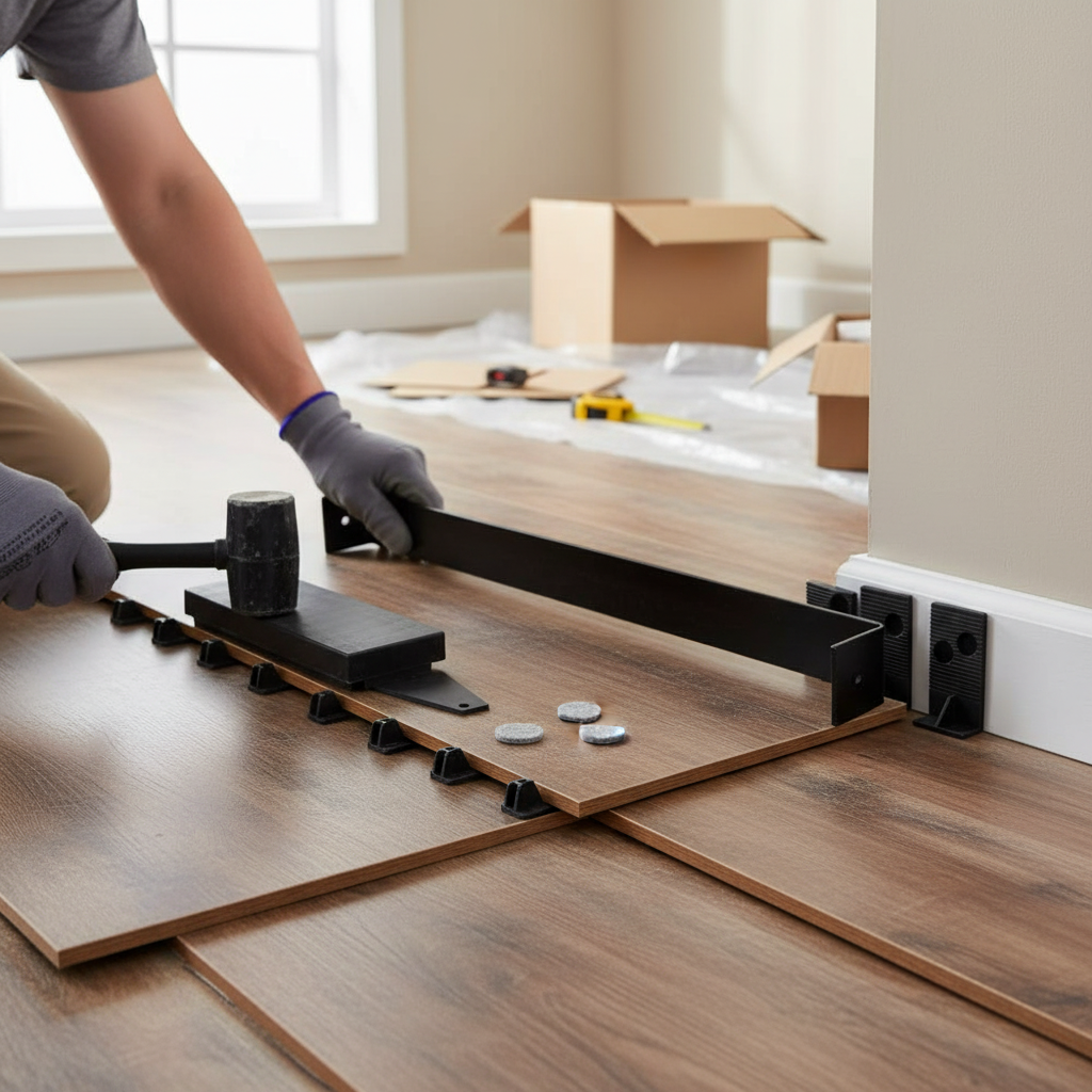 Premium Laminate Flooring Fitting Kit - Hammering Block, Spacers, and Pull Bar for Easy Installation