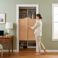 Premium 28mm Internal Clear Pine Cafe Style Ranch Louvre Door Pair - Rustic Charm and Customizable Finish for Interior Spaces