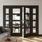 Premium Clear Glazed Room Divider with Matching Demi Panels - Customizable Sizes and Sophisticated Design