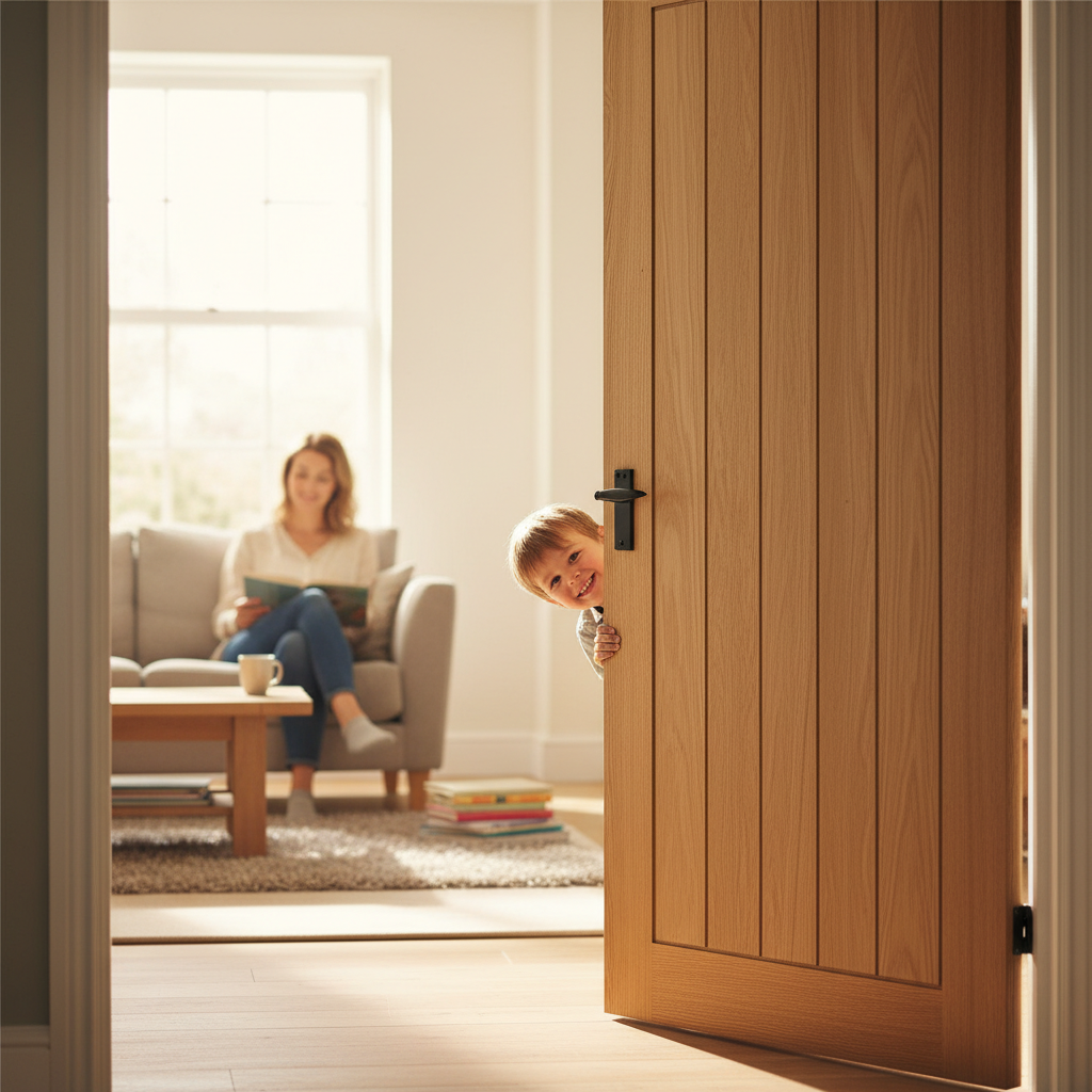 Premium Internal Oak Door with Tongue and Groove Design, Unfinished for Customization, Engineered for Strength and Stability