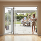 Premium 9ft Slimline White Timber External Bifold Door Set with Double-Glazed Units, Easy Installation and Modern Design
