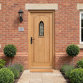 Unfinished External Hardwood Door with Feature Glass and Gothic Raised Mouldings