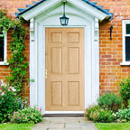 External Oak Door Unfinished 6 Panel Solid Timber Core