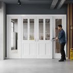 Premium Internal Victorian Room Divider Set with Clear Glass Panels for Elegant Partitioning