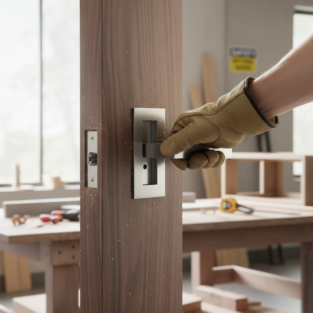 Premium Low Profile Rectangular Flush Pull for Sliding Doors - Satin & Bright Stainless Steel Finish