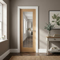 Internal Oak Door Made-to-Measure Fully Finished with 1 Light Obscure Glass