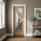 Internal Oak Door Made-to-Measure Fully Finished with 1 Light Obscure Glass