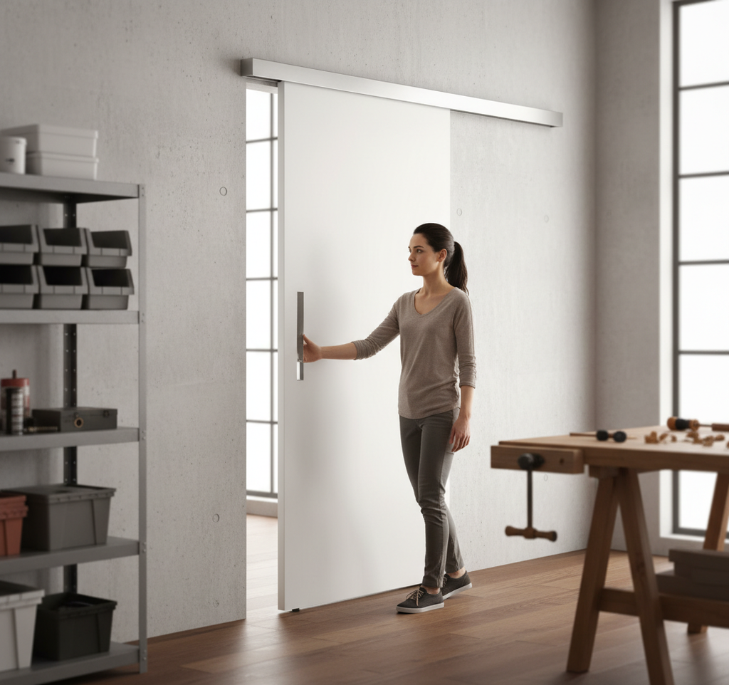Premium Manual Sliding Door System for Wooden Doors with Soft Close and Adjustable Features