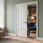 Premium 3 Panel White Internal Door Pair with Raised Mouldings and Engineered Construction for Strength and Stability