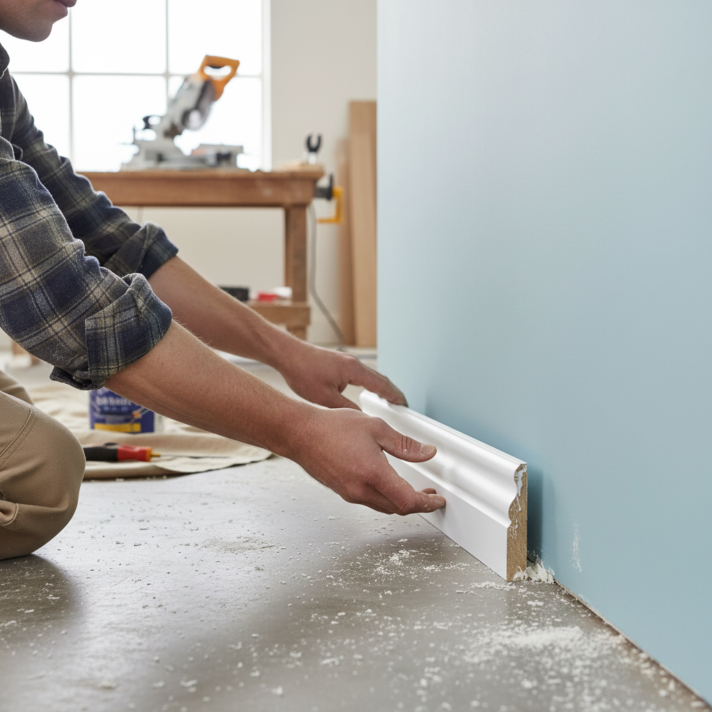 White Primed 2.4m Ogee Skirting Board for Stylish Interior Design - High-Quality Professional Grade for Industrial and...