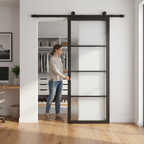 Premium Heavy Duty Sliding Top Hung Door Track System for Single Door - Matt Black Finish with Smooth Operation and Soft Close Option