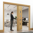 Premium Clear Glazed Folding Room Divider with Top Hung System - Customizable Configurations and Seamless Floor Finish