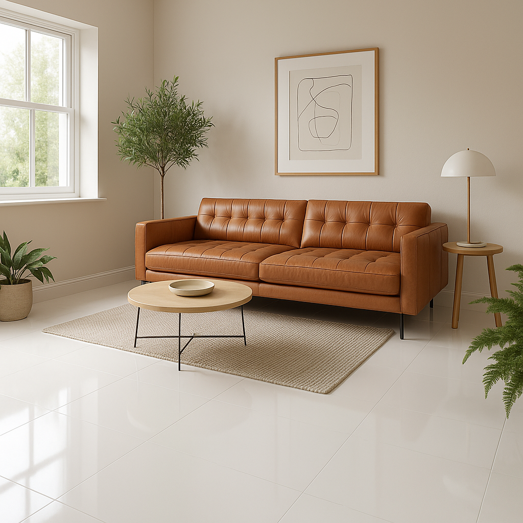 High Gloss White 6mm Rigid Core LVT Flooring with Lustre Finish