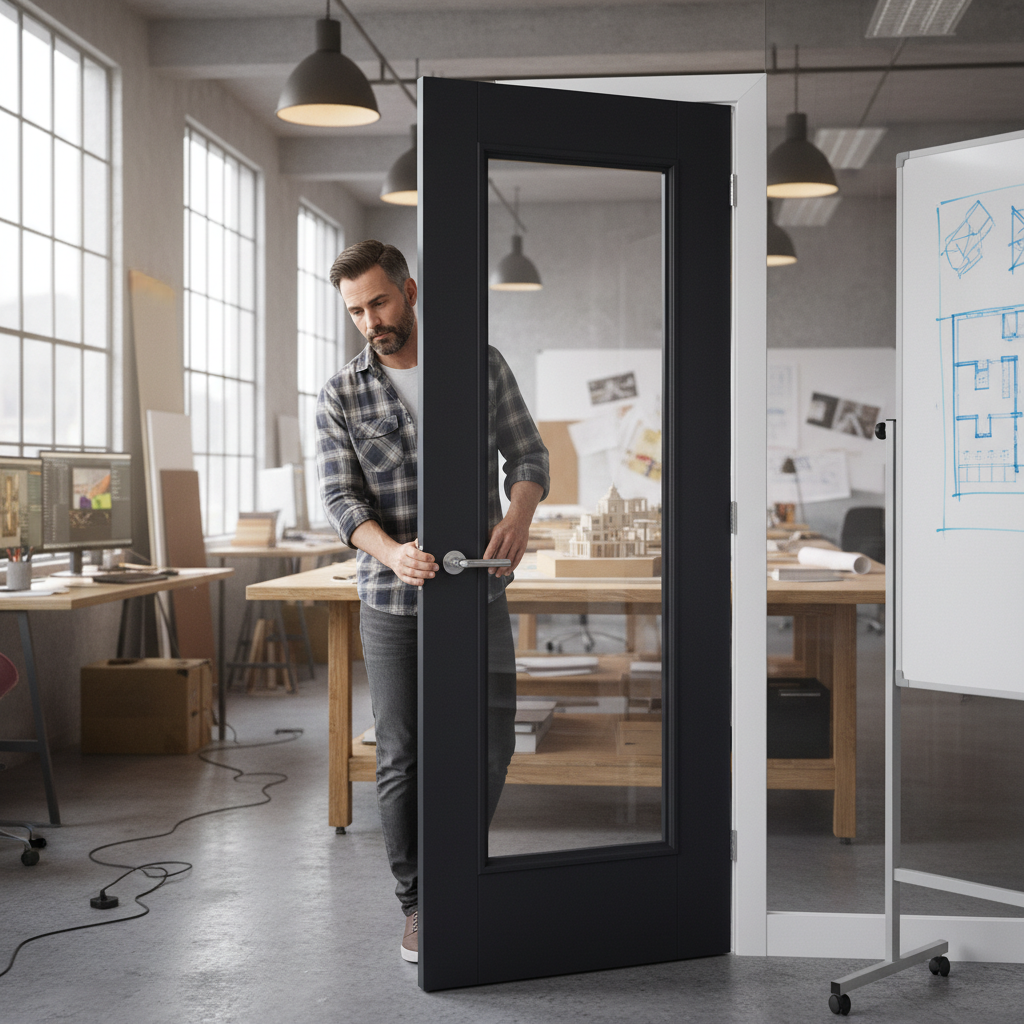 Premium Internal Clear Glazed Door with Elegant Panel Design and Fire Safety Certification