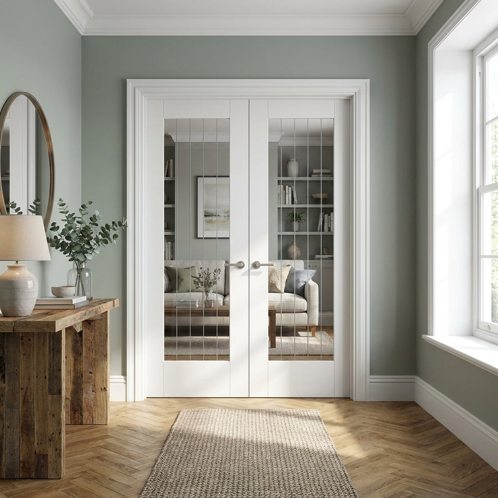 Internal Cottage 1 Light French Door with Clear Glass and Obscure Lines