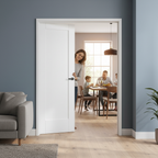 Premium Internal White Primed One-Panel Door Pair - Contemporary Design with 35mm Thickness for Modern Homes - Image 2