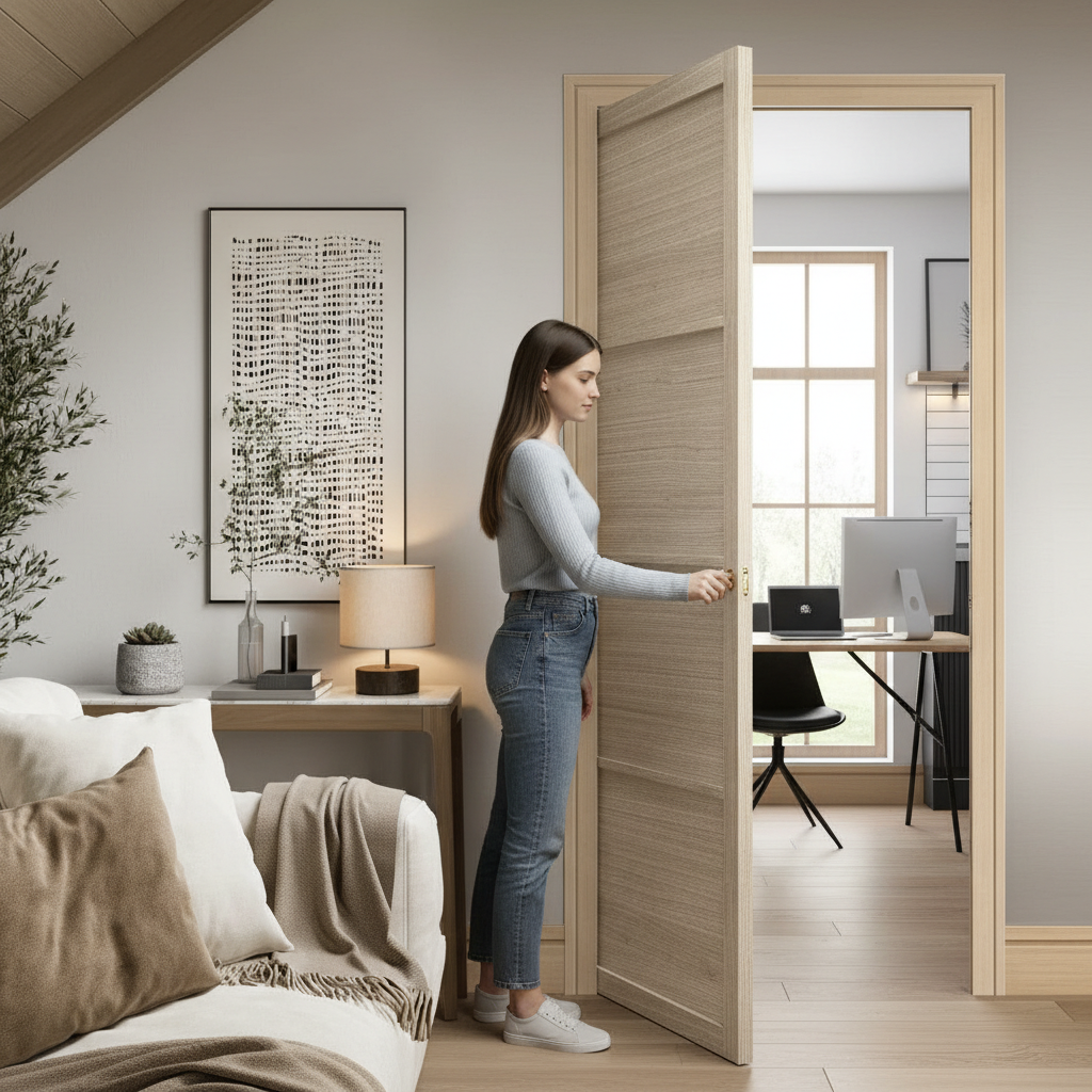 Premium 4 Panel Pocket Door System with Galvanised Steel Frame and Adjustable Features for Interior Spaces