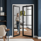 Premium Industrial Studio Sidelight with 3 Clear Glass Panels - Fully Finished in Jet Black for Modern Interiors - Image 2