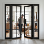 Premium Industrial-Style Room Divider Set with Clear Glazing and Slim Black Profiles - 2031mm High x 1904mm Wide