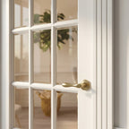 Internal White Primed Door with 15 Light Clear Glass, Solid Core - detail view