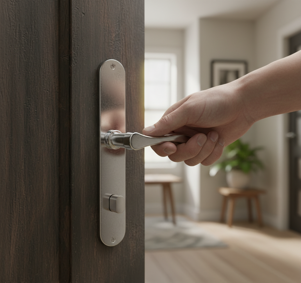 Premium Lever on Backplate with Keyhole and Bathroom Turn Options for Versatile Door Hardware Solutions