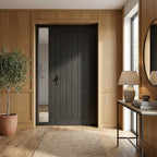 Internal 3 Panel Jet Black Studio Door, Fully Finished, Softwood Core