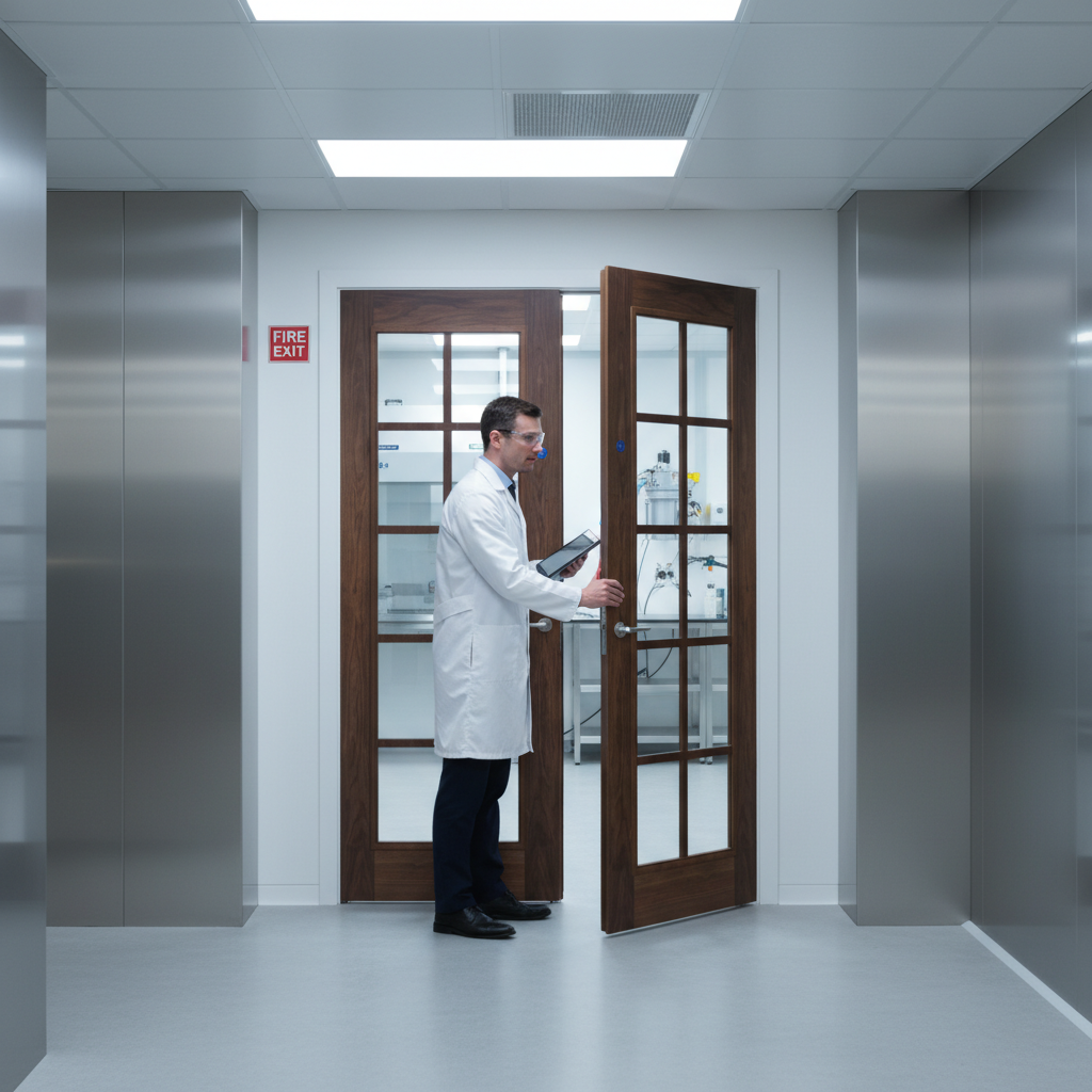 Premium Custom Made Internal Walnut Fire Door Pair FD30 Certified for Safety and Durability