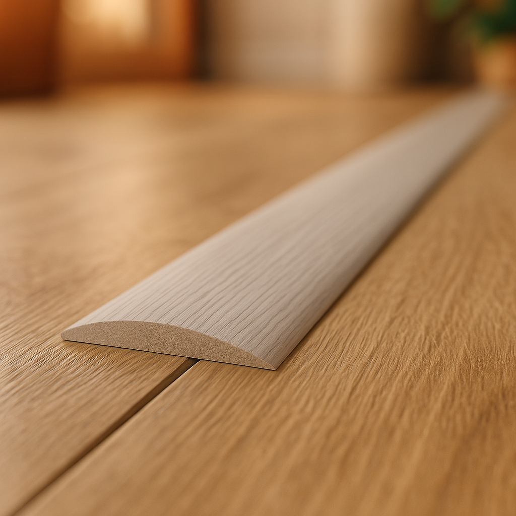 1m Light Grey Laminate Door Profile for Adapting Surfaces - detail view